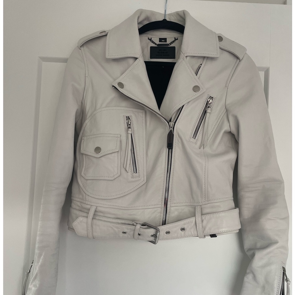 Women’s authentic Rudsak leather jacket in white size small NWT
